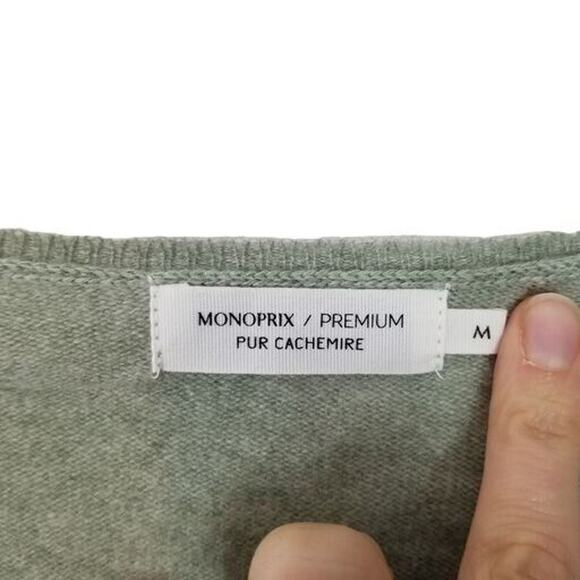 Monoprix Womens Cashmere Sweater Size M Quiet Luxury Classic Coastal Grandma - Picture 6 of 7